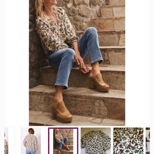 Faherty Autumn Print Portia Blouse size S